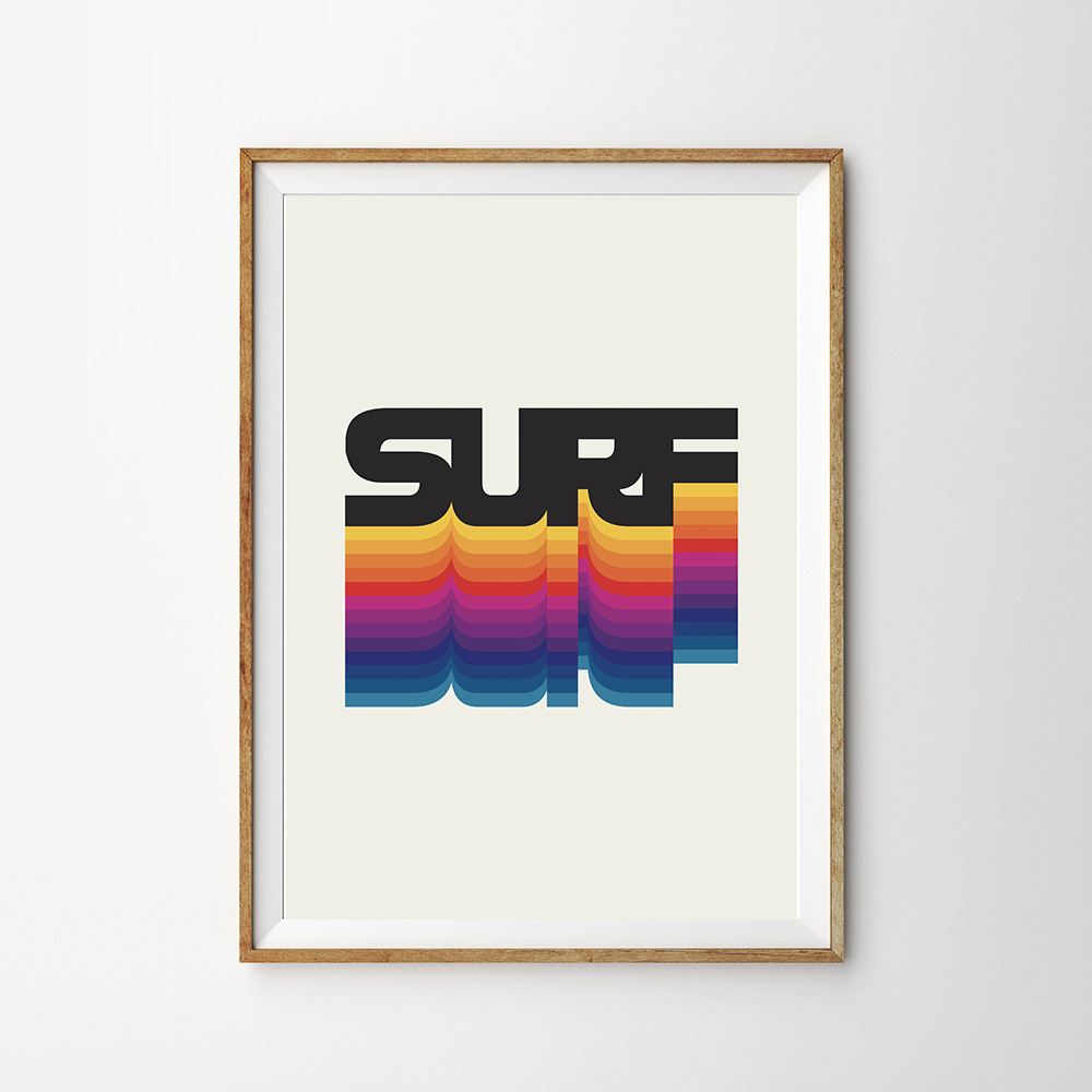 SURF SURF SURF アートポスター｜海外おしゃれポスター 通販【カリフォルニア プリント コレクティブ】